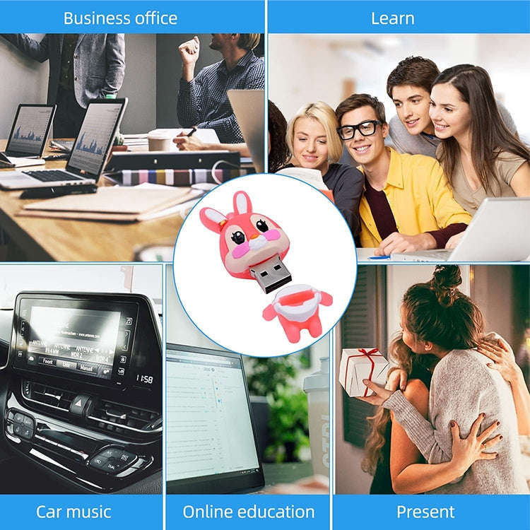 Cartoon Bunny Style Silicone USB 2.0 Flash disk, Special for All Kinds of Festival Day Gifts,Pink...