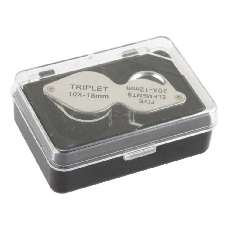 10X - 20X Portable & Rotatable Handheld Jewelry Loupe Magnifier Reading Magnifier (MG22181)(Silver)