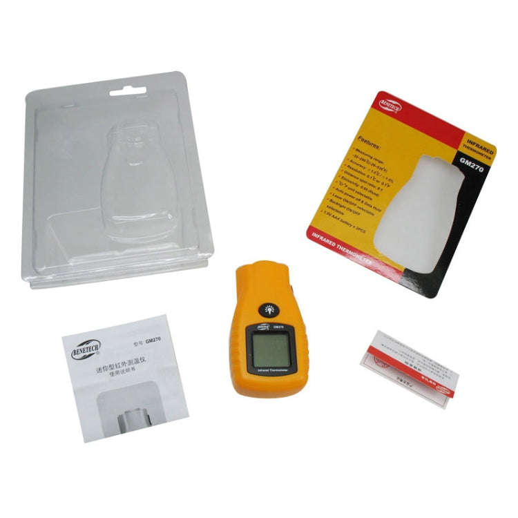 BENETECH Digital Mini Infrared Thermometer, Temperature Range: -32 - 280 Degree (GM270)(Yellow)