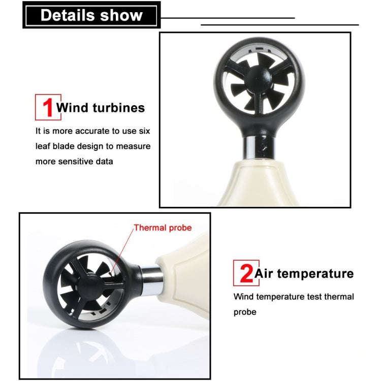BENETECH Digital Electronic Anemometer (GM816A)(White)