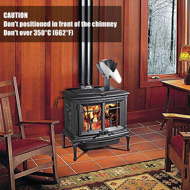 YL501 Eco-friendly Heat Powered Stove Fan for Wood / Gas / Pellet Stoves(Rose Red)