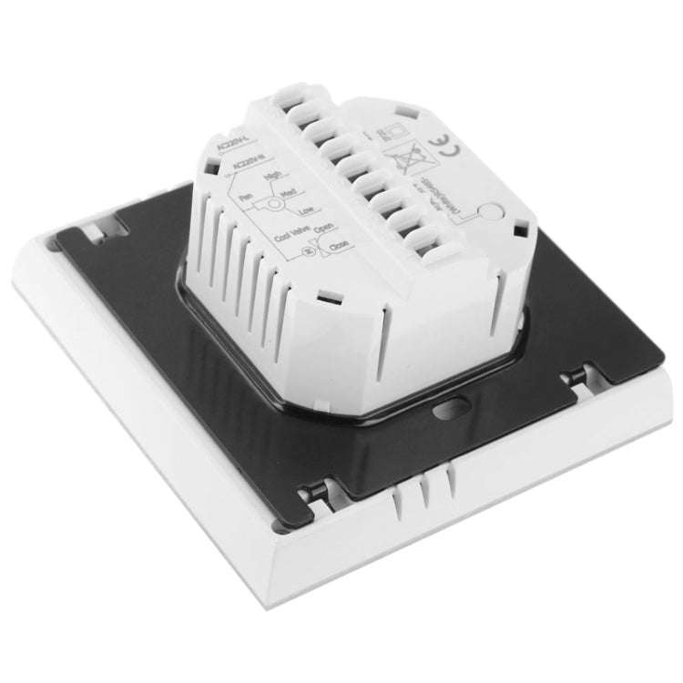 LCD Display Air Conditioning 2-Pipe Programmable Room Thermostat for Fan Coil Unit(White)