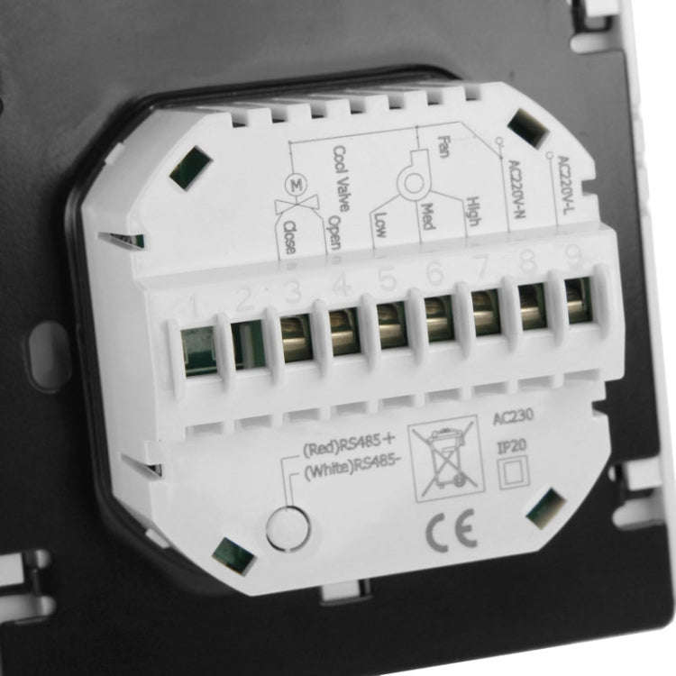 LCD Display Air Conditioning 2-Pipe Programmable Room Thermostat for Fan Coil Unit(White)