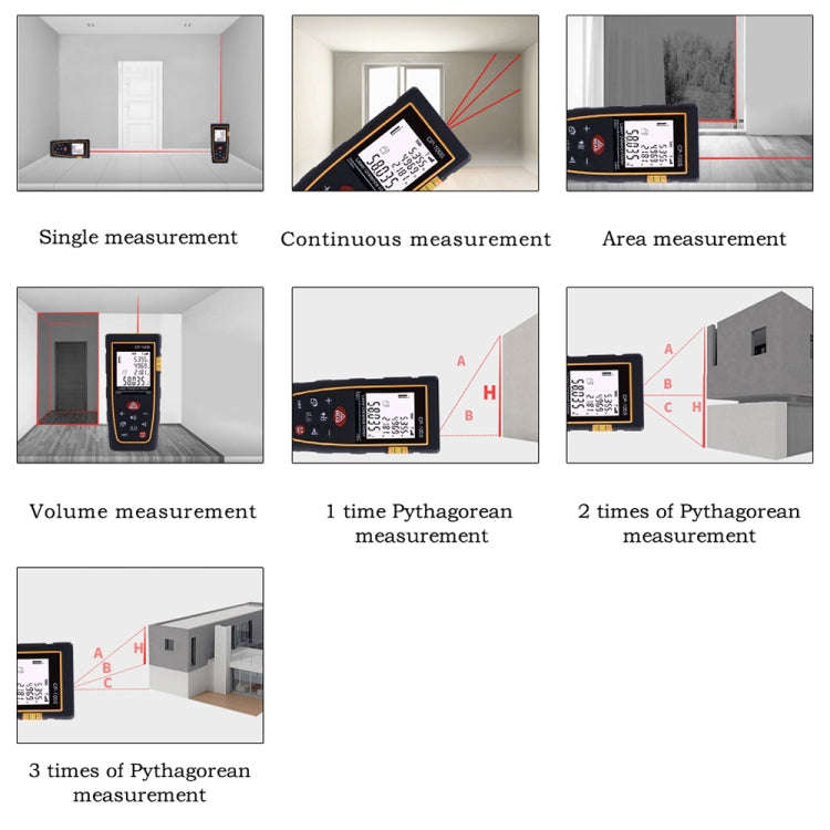 CP-80S Digital Handheld Laser Distance Meter, Max Measuring Distance: 80m