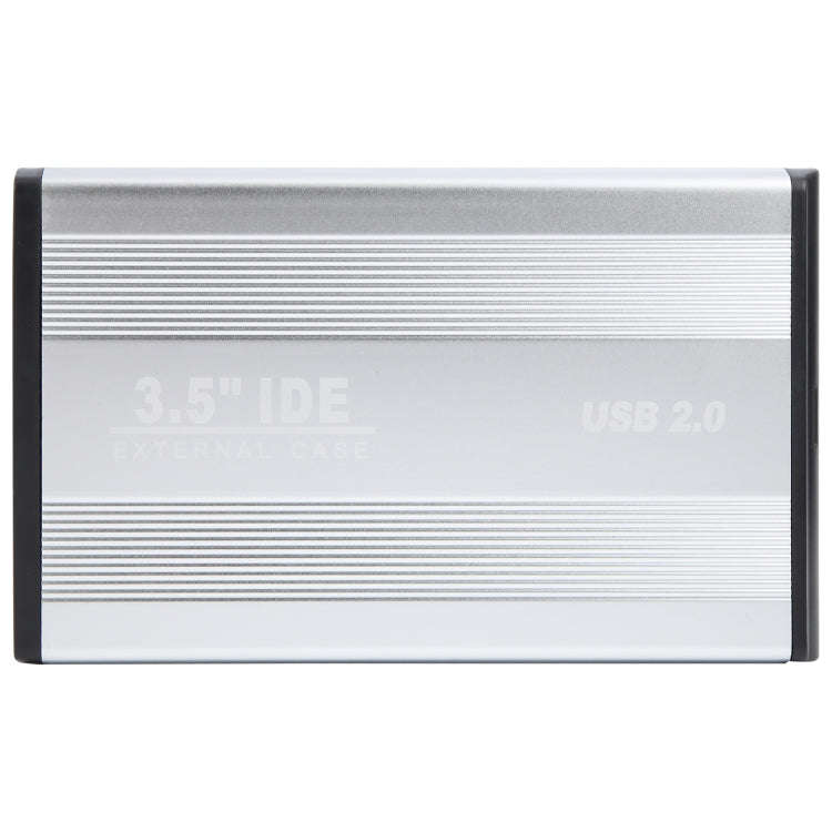 3.5 inch HDD External Case, Support IDE Hard Drive, EU Plug (Silver)