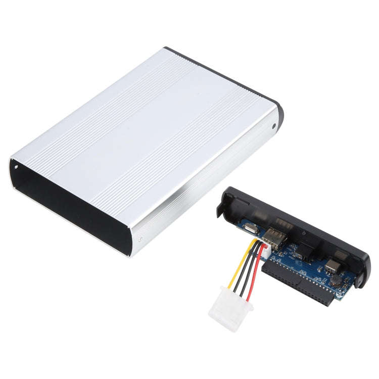 3.5 inch HDD External Case, Support IDE Hard Drive, EU Plug (Silver)