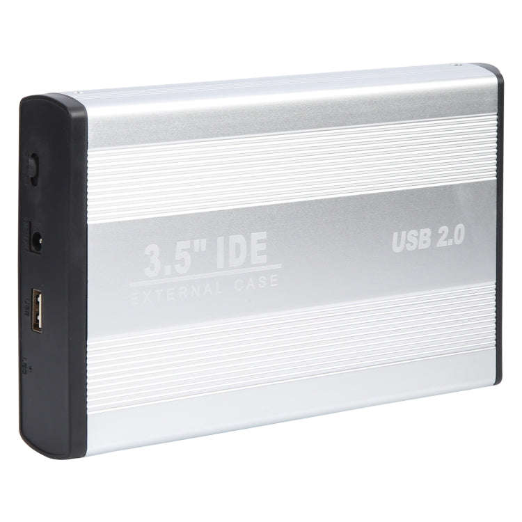 3.5 inch HDD External Case, Support IDE Hard Drive, EU Plug (Silver)
