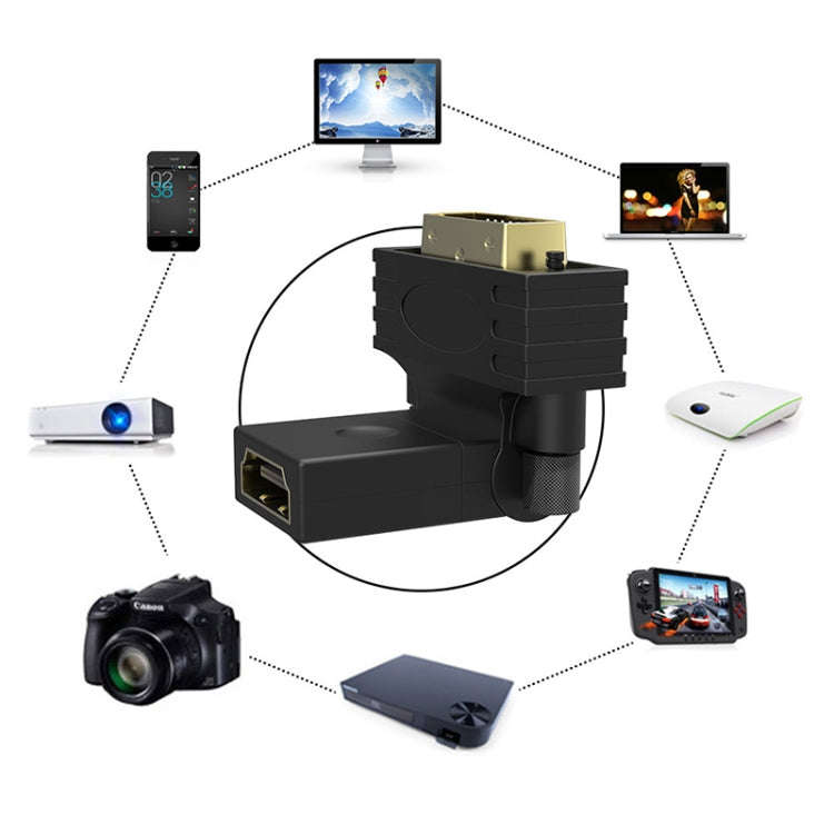 360 Degree Rotation Gold Plated DVI 24+1 Pin Male to 19 Pin HDMI Female Adapter