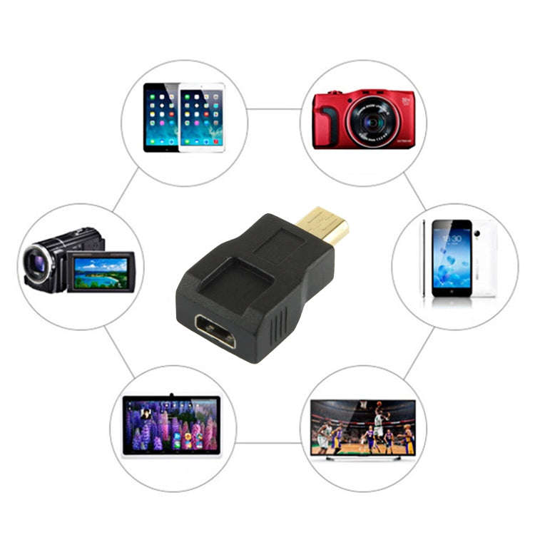 Gold Plated Micro HDMI Male to Micro HDMI Female Adapter(Black)