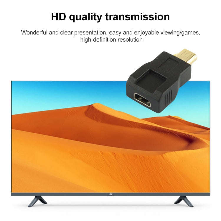 Gold Plated Micro HDMI Male to Micro HDMI Female Adapter(Black)