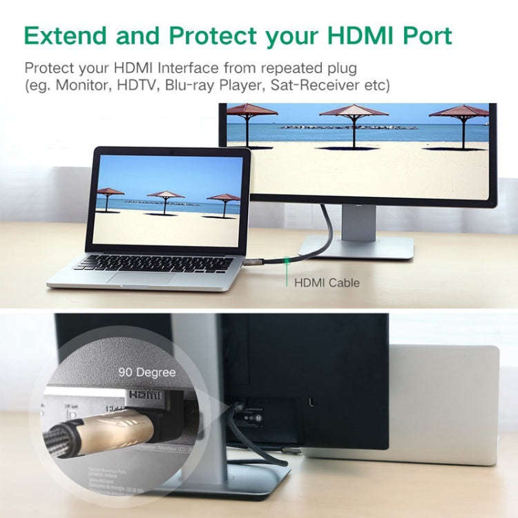 Gold Plated HDMI 19 Pin Male to HDMI 19 Pin Female Adapter with 90 Degree Angle(Black)