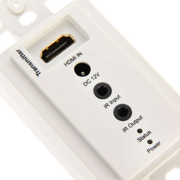 HDMI Single Cat5e / 6 50 Meters Wall Plate Extender (EU Plug)(White)