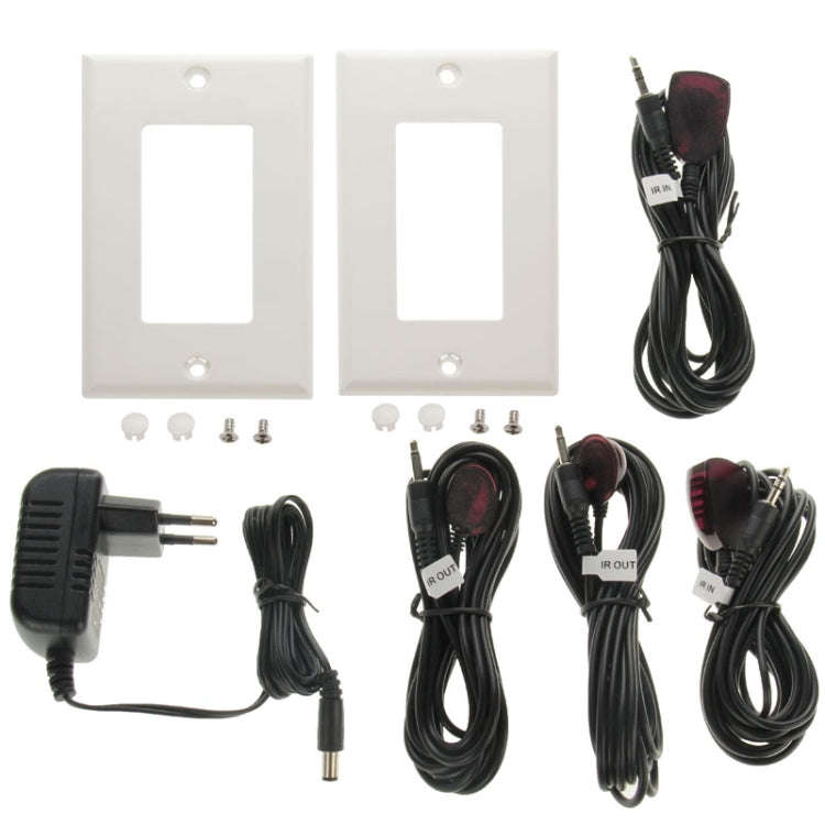 HDMI Single Cat5e / 6 50 Meters Wall Plate Extender (EU Plug)(White)