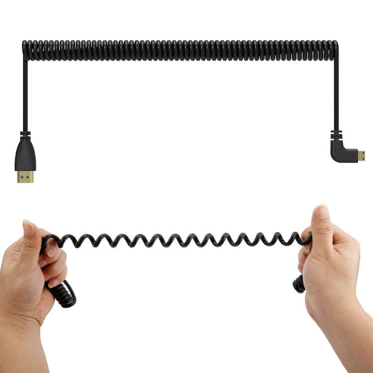 1.4 Version Gold Plated Mini HDMI Male to HDMI Male Coiled Cable, Support 3D / Ethernet, Length: ...