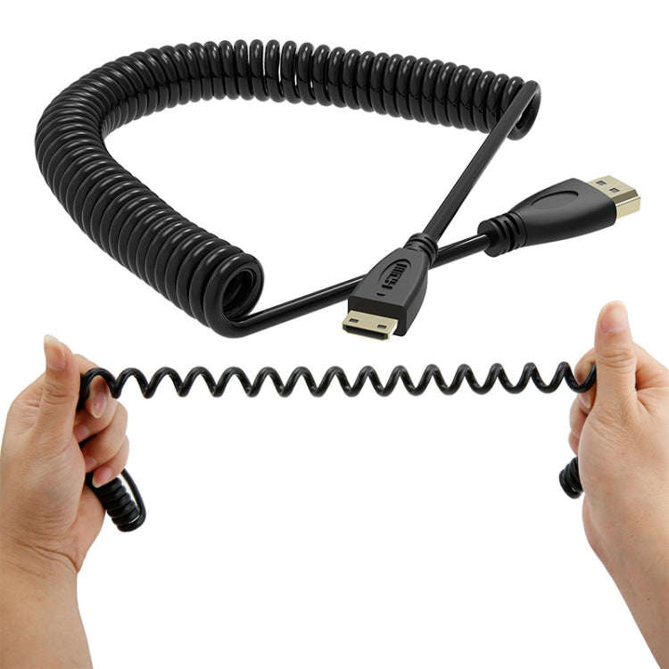 1.4 Version, Gold Plated Mini HDMI Male to HDMI Male Coiled Cable, Support 3D / Ethernet, Length:...