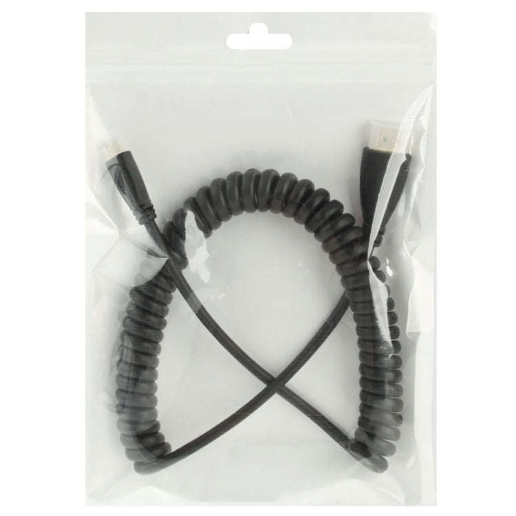 1.4 Version, Gold Plated Mini HDMI Male to HDMI Male Coiled Cable, Support 3D / Ethernet, Length:...