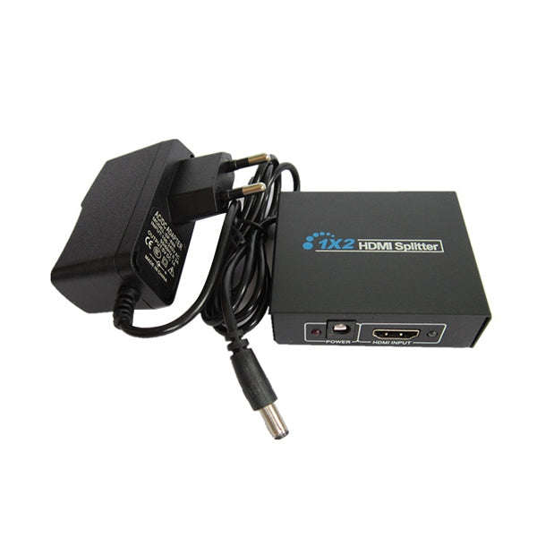 V1.4 1x2 Mini HDMI Amplifier Splitter, Support 3D & Full HD 1080P(Black)