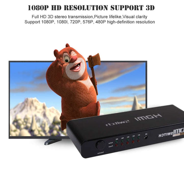 5 Ports Full HD 1080P HDMI Switch with Switch & Remote Controller, 1.3 Version (5 Ports HDMI Inpu...