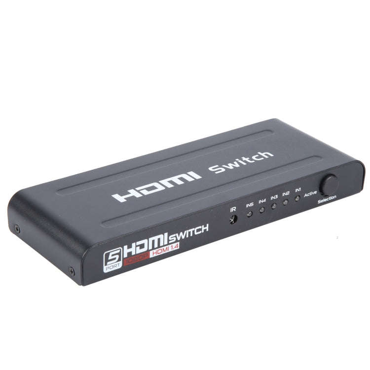 Full HD 1080P 5 Ports HDMI Switch with Remote Control & LED Indicator(Black)