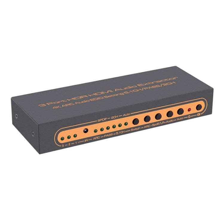 3 Ports HDMI/MHL Audio Extractor with IR Remote Control, 4K ARC Audio EDID Setting 5.1ch / PASS /...