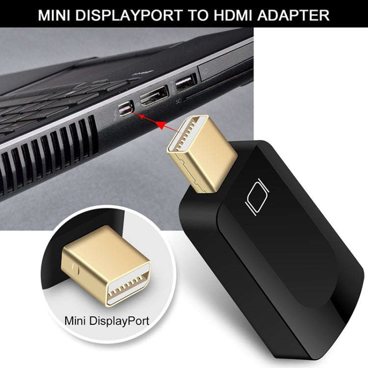Mini DisplayPort Male to HDMI Female Adapter, Size: 4cm x 1.8cm x 0.7cm(Black)