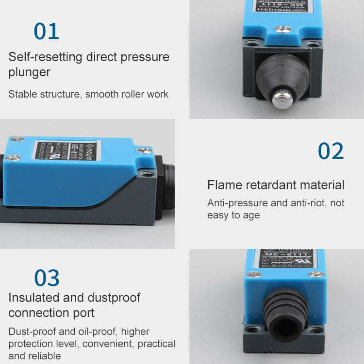 ME-8111 Self-reset Pin Plunger Type AC Mini Limit Switch(Blue)