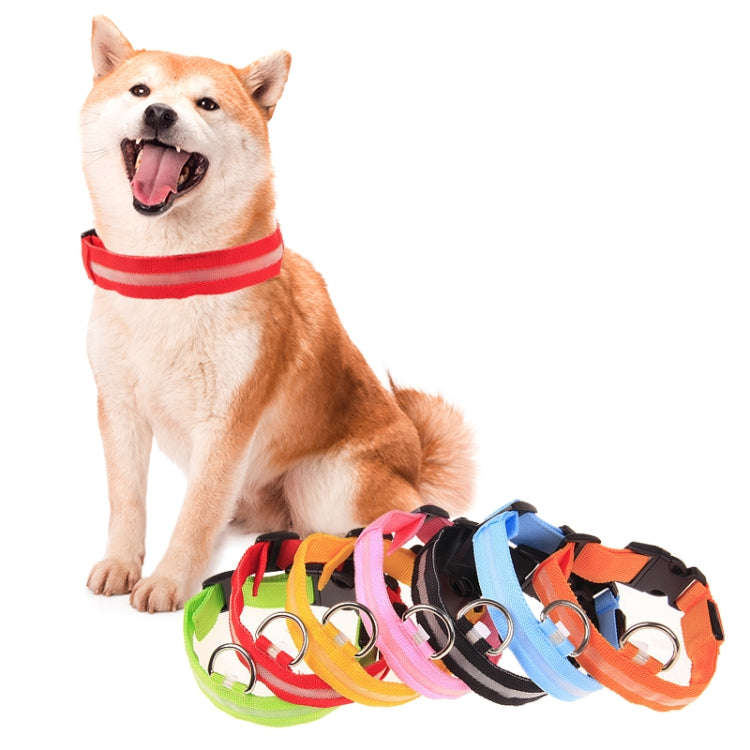 Adjustable 3-Mode LED Flashing Dog Collar, Size: M (Random Color Delivery)