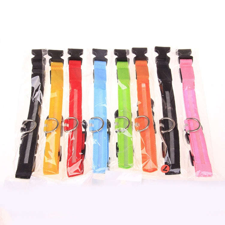 Adjustable 3-Mode LED Flashing Dog Collar, Size: M (Random Color Delivery)