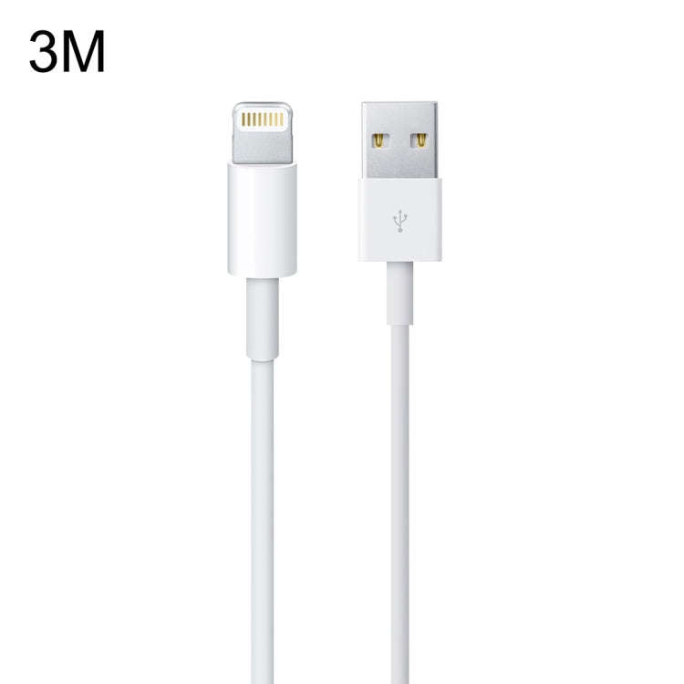 USB Sync Data / Charging Cable for iPhone, iPad, Length: 3m(White)