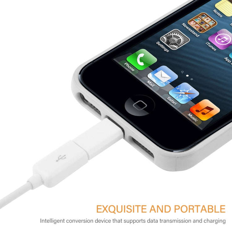 Micro 5 Pin USB to 8 Pin  Charge & Data Transfer Adapter(White)