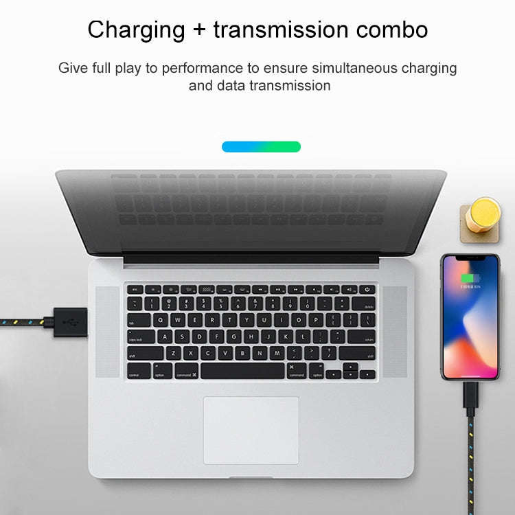 1m Nylon Netting Style USB 8 Pin Data Transfer Charging Cable for iPhone, iPad(Red)