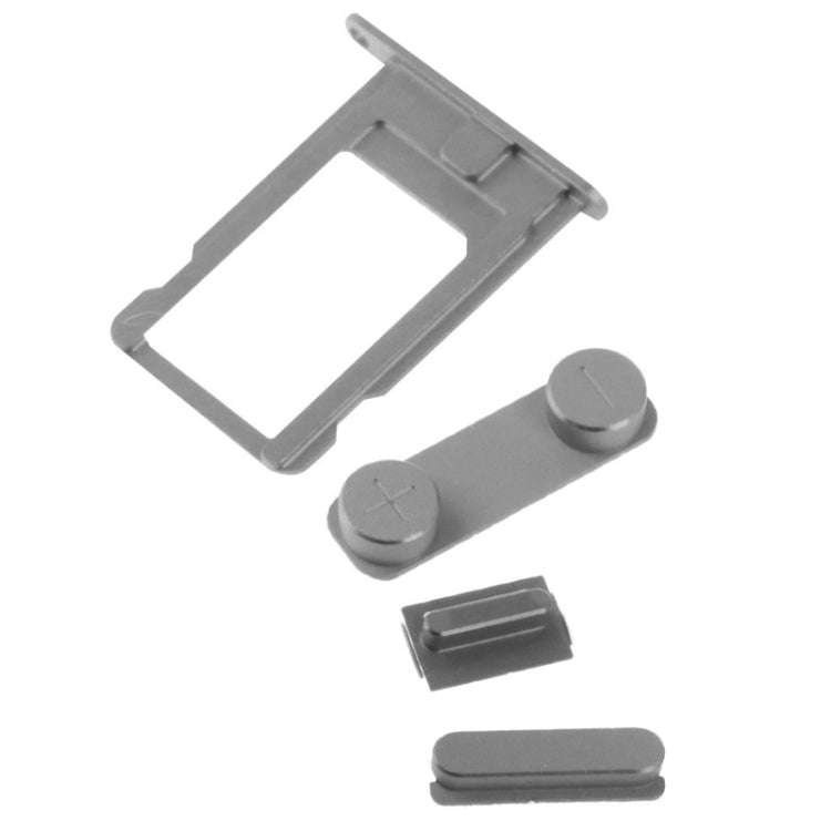 4 in 1 for iPhone 5 & 5S Original Alloy Material Colorful Nano SIM Card Tray + Volume Button + Po...