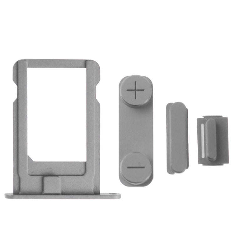 4 in 1 for iPhone 5 & 5S Original Alloy Material Colorful Nano SIM Card Tray + Volume Button + Po...