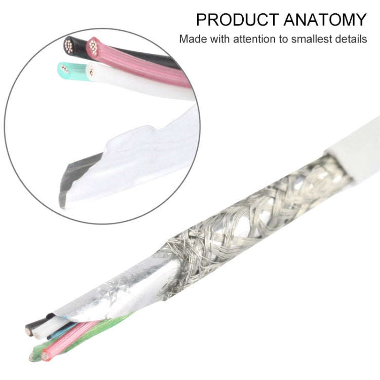 USB to 8 Pin Multiple Strands TPE Sync Data / Charging Cable, Cable Length: 1m(White)