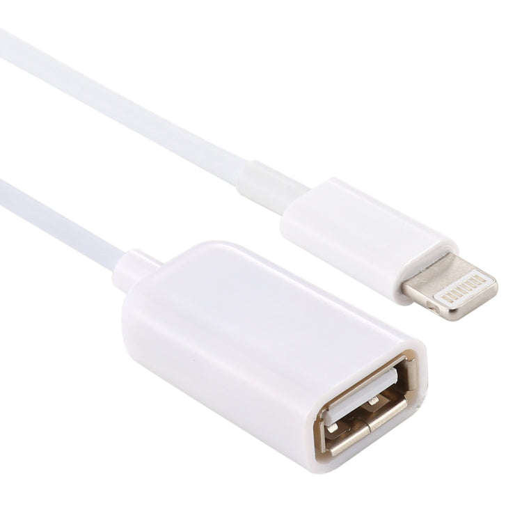 USB Female to 8pin Male OTG Adapter Cable, Support iOS 10.2 and Below, Length: 18cm(White)