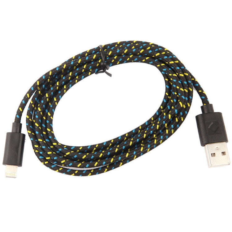 3m Nylon Netting Style USB Data Transfer Charging Cable for iPhone, iPad(Black)