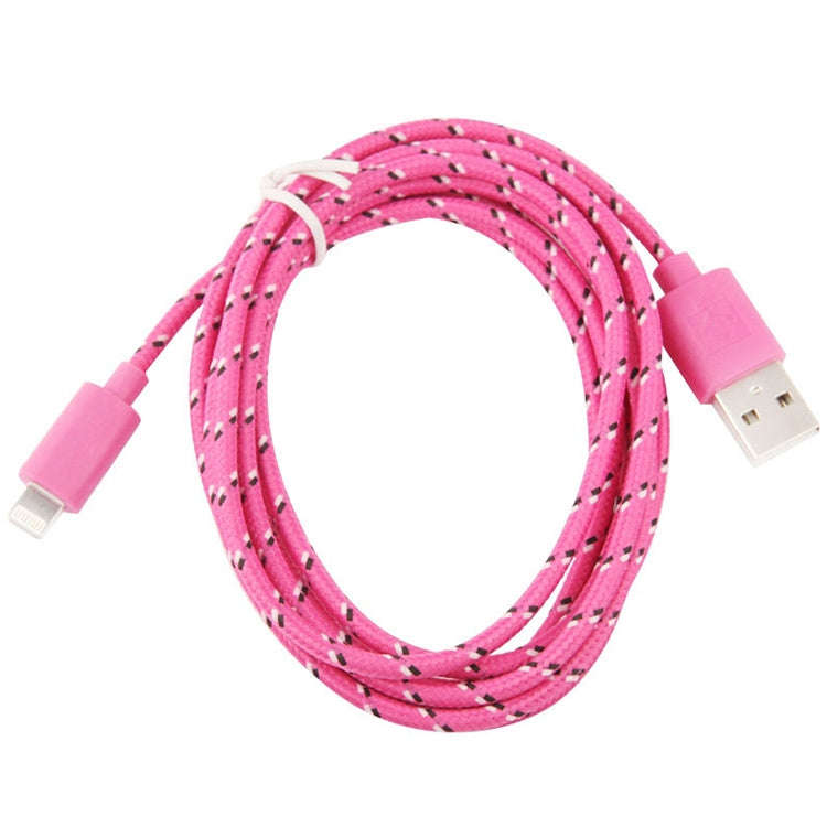 3m Nylon Netting Style USB Data Transfer Charging Cable for iPhone, iPad(Magenta)