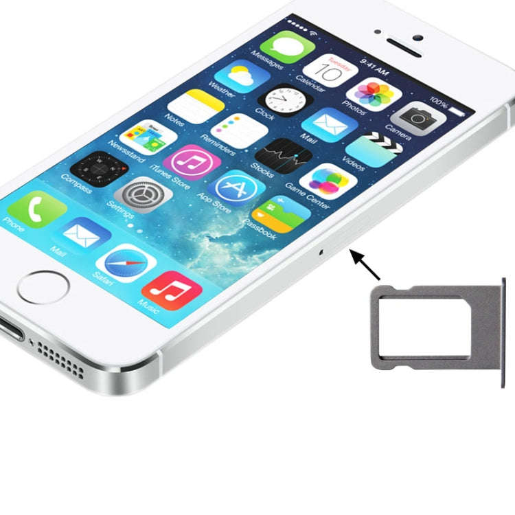 Original SIM Card Tray Holder for iPhone 5S(Silver)