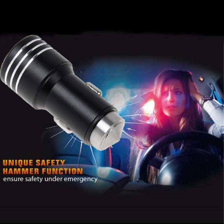 KX-C001 2 USB Ports 5V 4.2A Car Charger with Safety Hammer Function, For iPhone, iPad, Galaxy,  H...