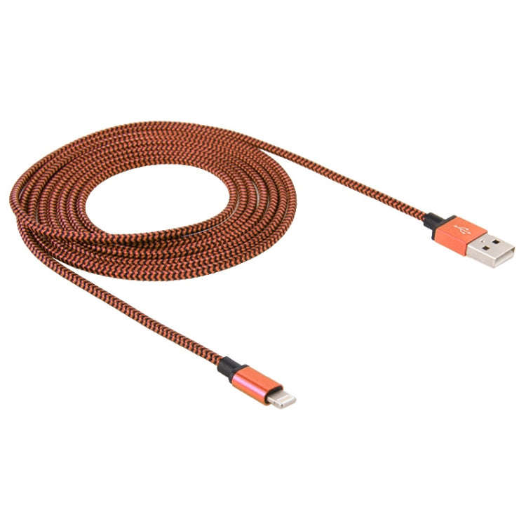 2m Woven Style 8 Pin to USB Sync Data / Charging Cable(Orange)