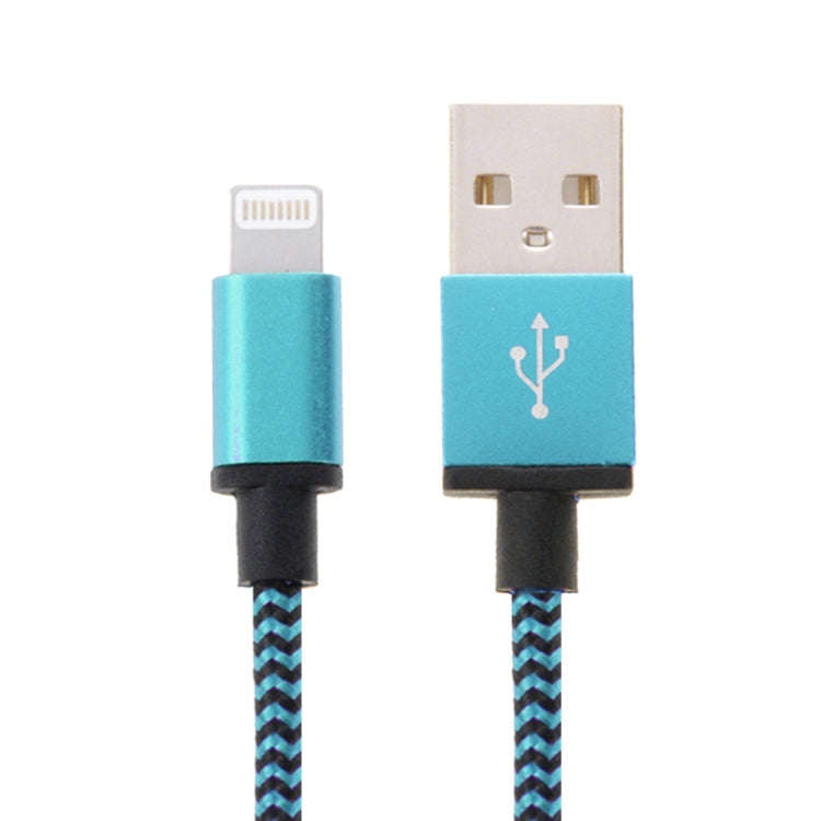 2m Woven Style 8 Pin to USB Sync Data / Charging Cable(Blue)