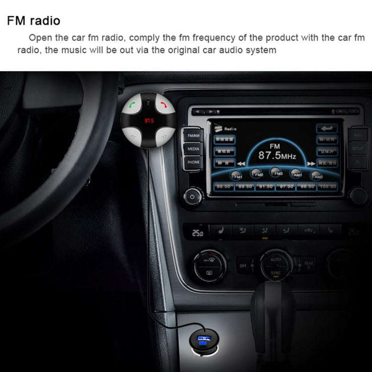 FM29B Bluetooth FM Transmitter Hands-free Car Kit, Car Charger, For iPhone, Galaxy, Sony, Lenovo,...