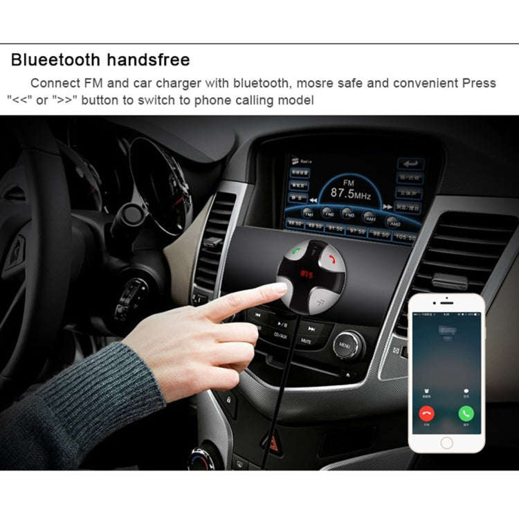 FM29B Bluetooth FM Transmitter Hands-free Car Kit, Car Charger, For iPhone, Galaxy, Sony, Lenovo,...