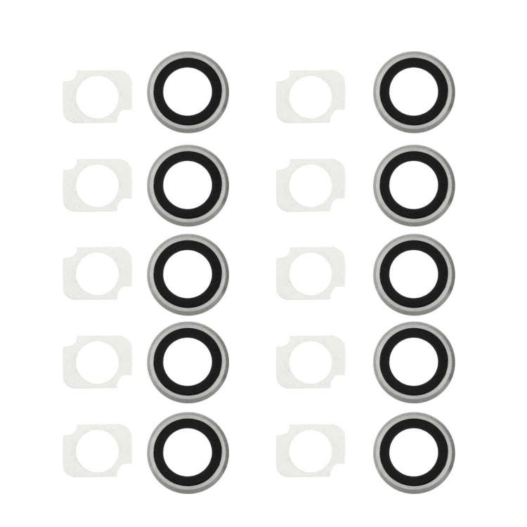 10 Pairs / Set Rear Camera Lens Ring + Flashlight Bracker for iPhone 6 Plus & 6s Plus(Silver)