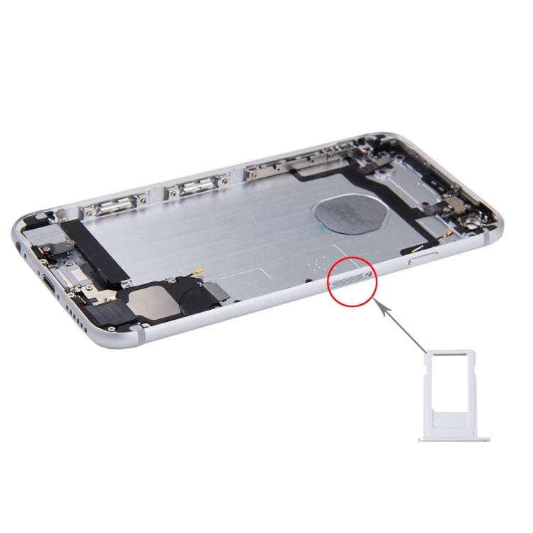 Battery Back Cover Assembly with Card Tray for iPhone 6s(Silver)
