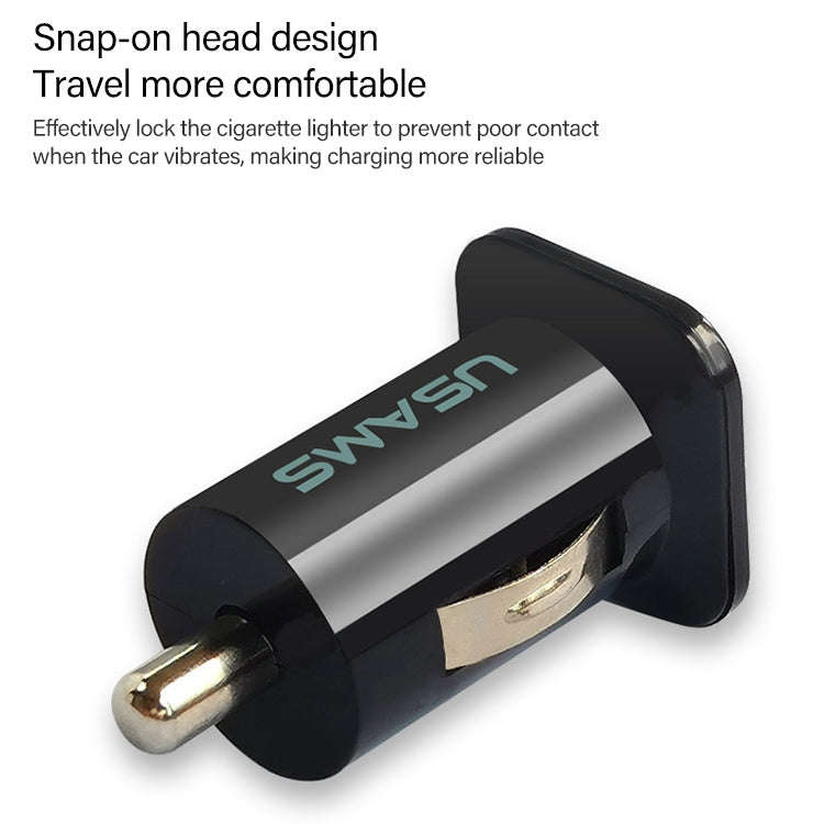 USAMS High Performance 2.1A + 1A Dual USB Port Car Charger for iPad Air 2 & Air & 4, iPhone 6 & 6...