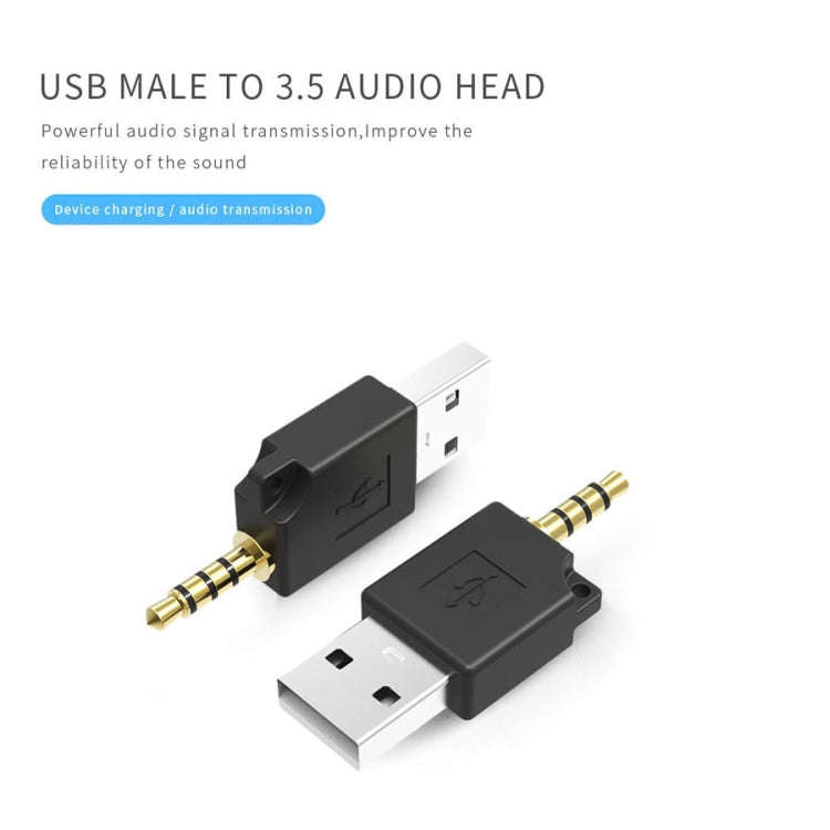 For iPod shuffle 3rd / 2nd USB Data Dock Charger Adapter, Length: 4.6cm(Black)