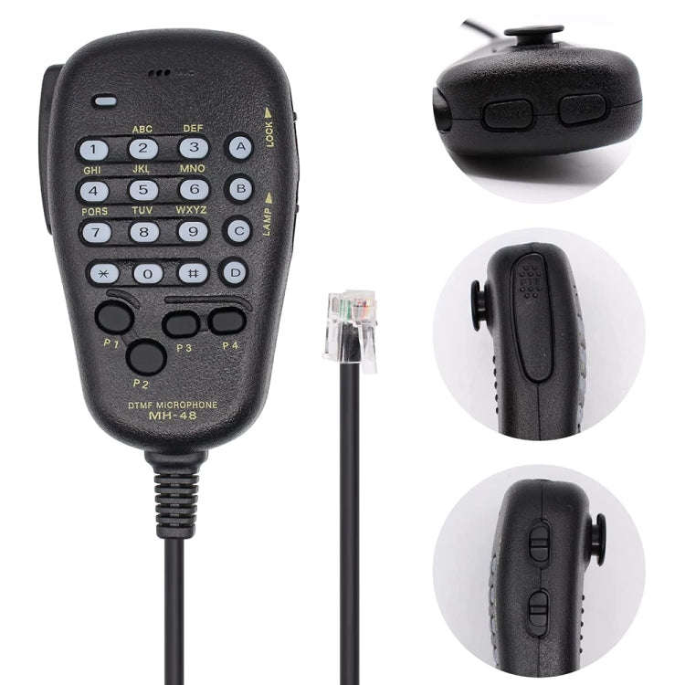 MH-48A6J DTMF Microphone for Yaesu MH-48A6J FT-7800R FT-8800 FT-8900R Radio(Black)