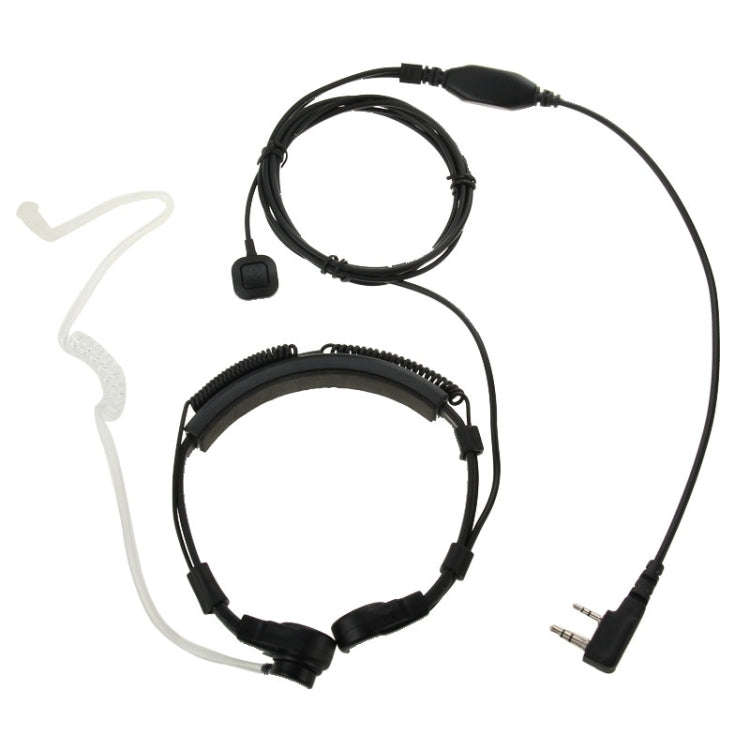 Throat control Transceiver Earpiece Headset for Walkie Talkies, 3.5mm + 2.5mm Plug(Black)