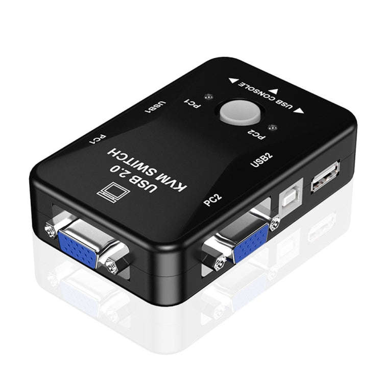 KVM-21UA 2 Ports USB KVM Switch Box with Control Button for PC Keyboard Mouse Monitor(Black)